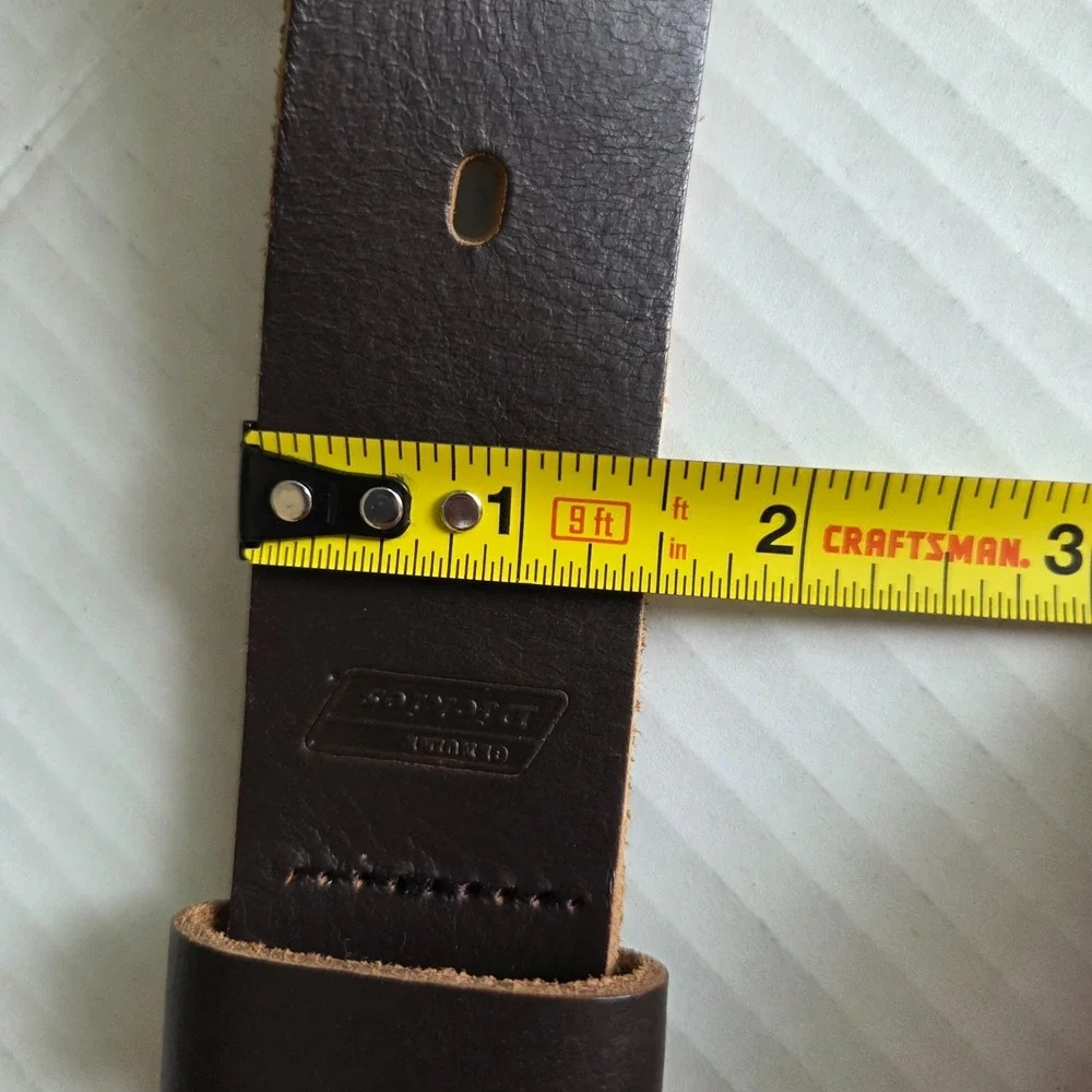 Dickies Men's Brown Fully Adjustable Perforated Leather Belt Casual Work Belt 38